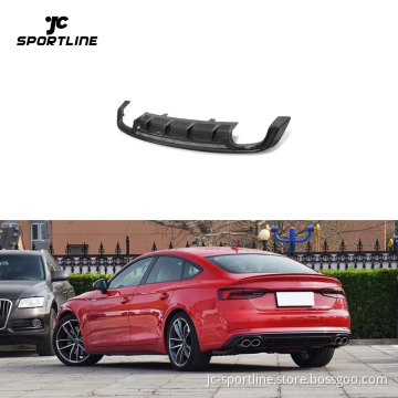 Carbon Fiber Rear Lower Fin Diffuser for Audi A5 Quattro S Line/S5 Sportback 2D 4-Door